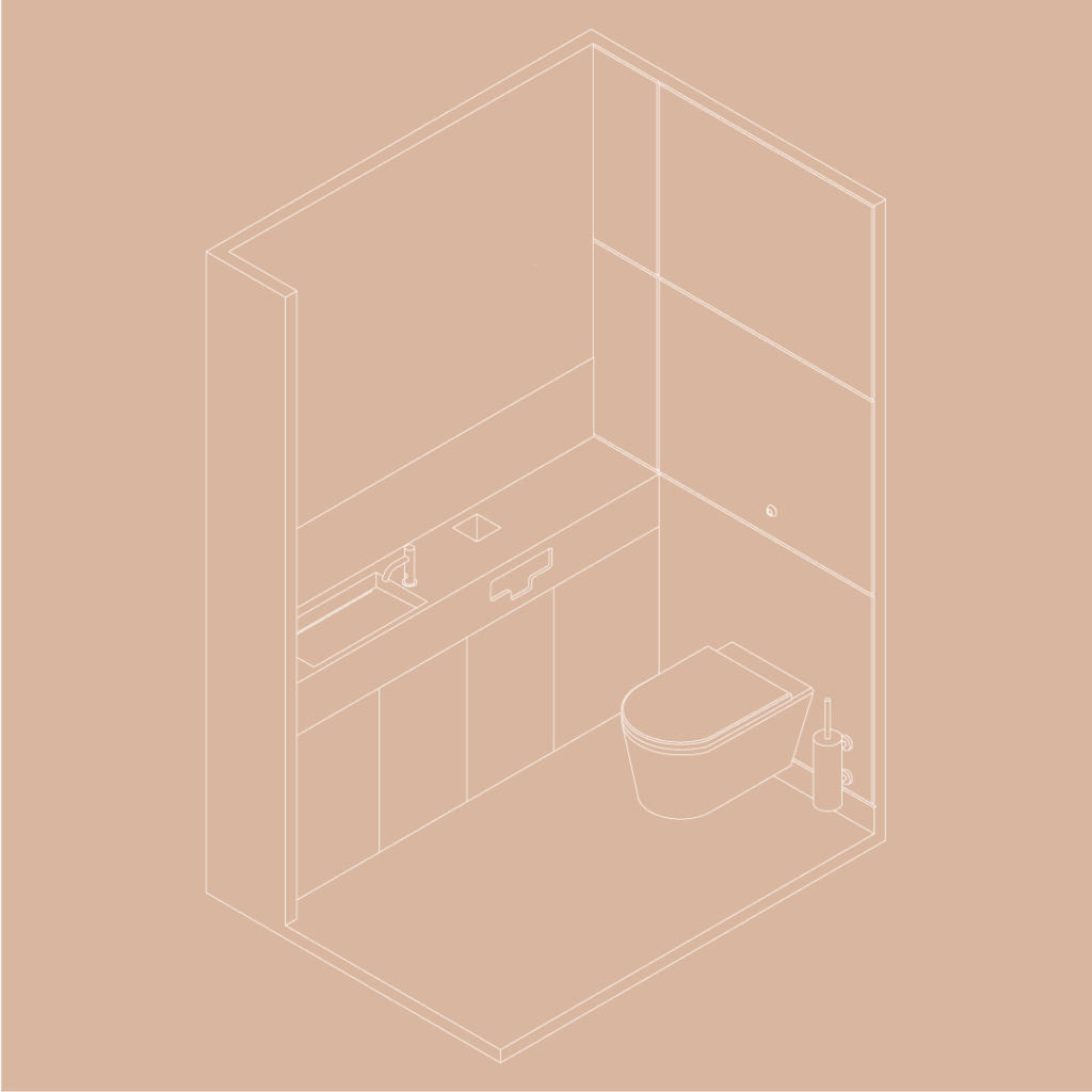 Superloo cubicle sketch - The Splash Lab